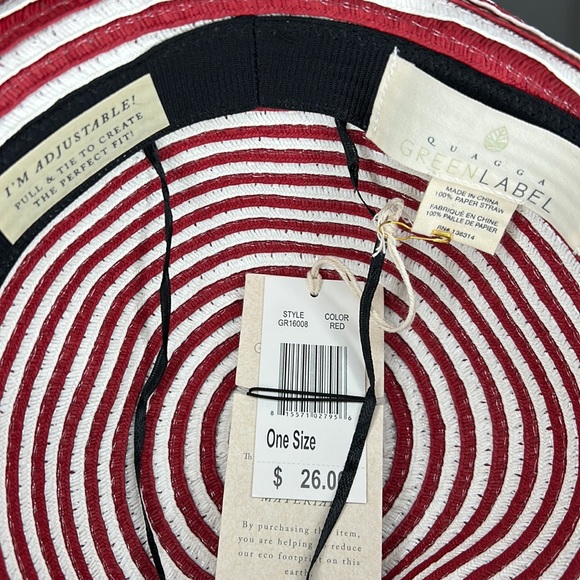 QUAGGA GREEN LABEL | Straw Sun Hat in Red and White - Picture 4 of 4